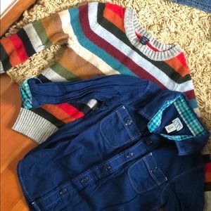 Gap sweater and Old Navy Flannel